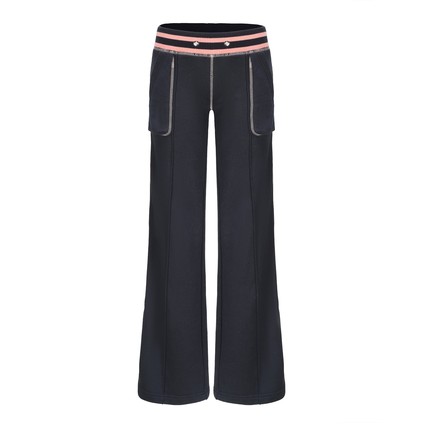 MLGL STARDUST LOW-RISE BOOTCUT PANTS PEACH/NAVY