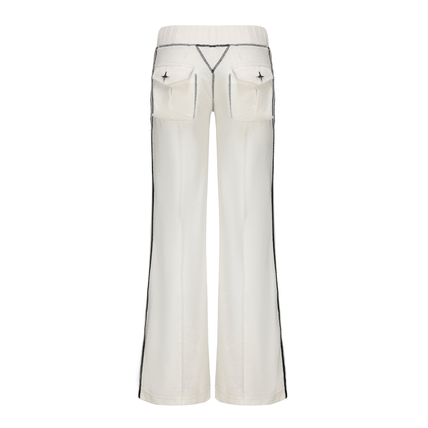 MLGL STARDUST LOW-RISE BOOTCUT PANTS WHITE/NAVY