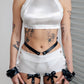 Mock Romance Ruffle Brief White