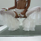 Layered Flounce Leg Frills White