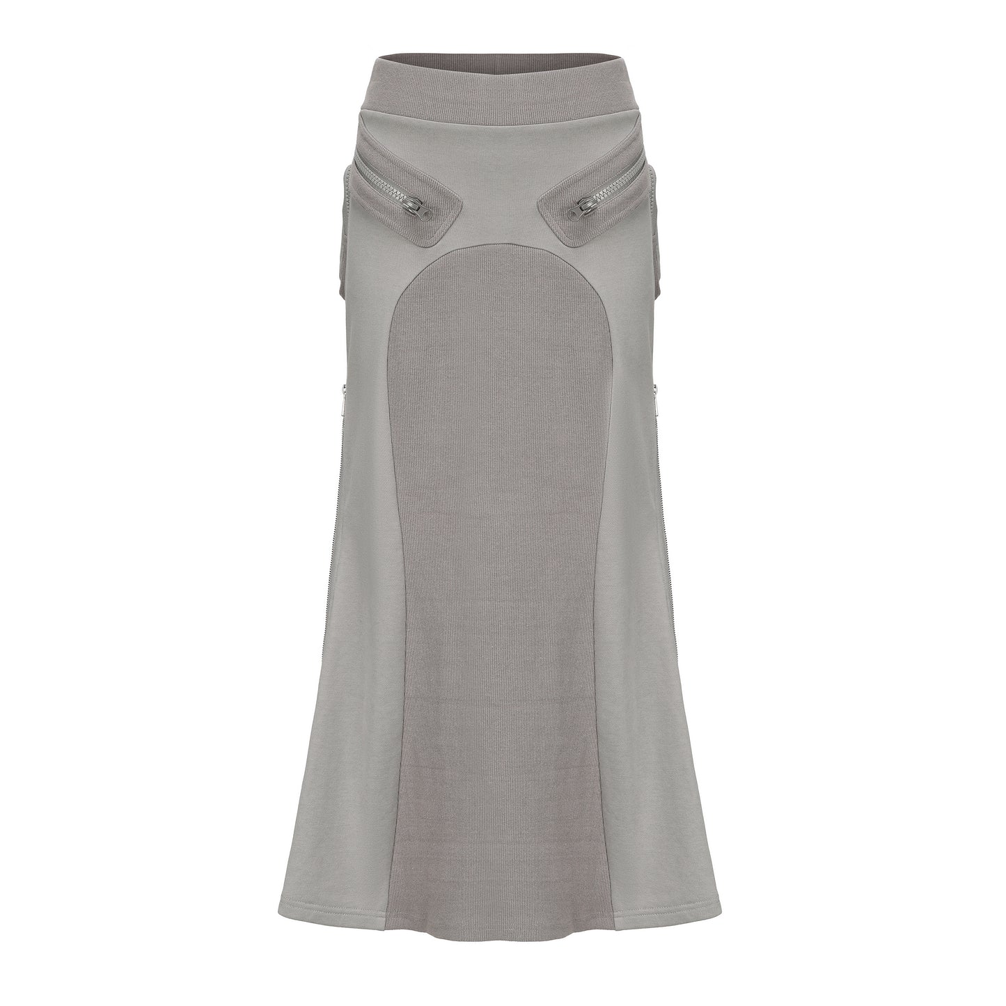 MLGL ZIP POCKET MAXI SKIRT GREY