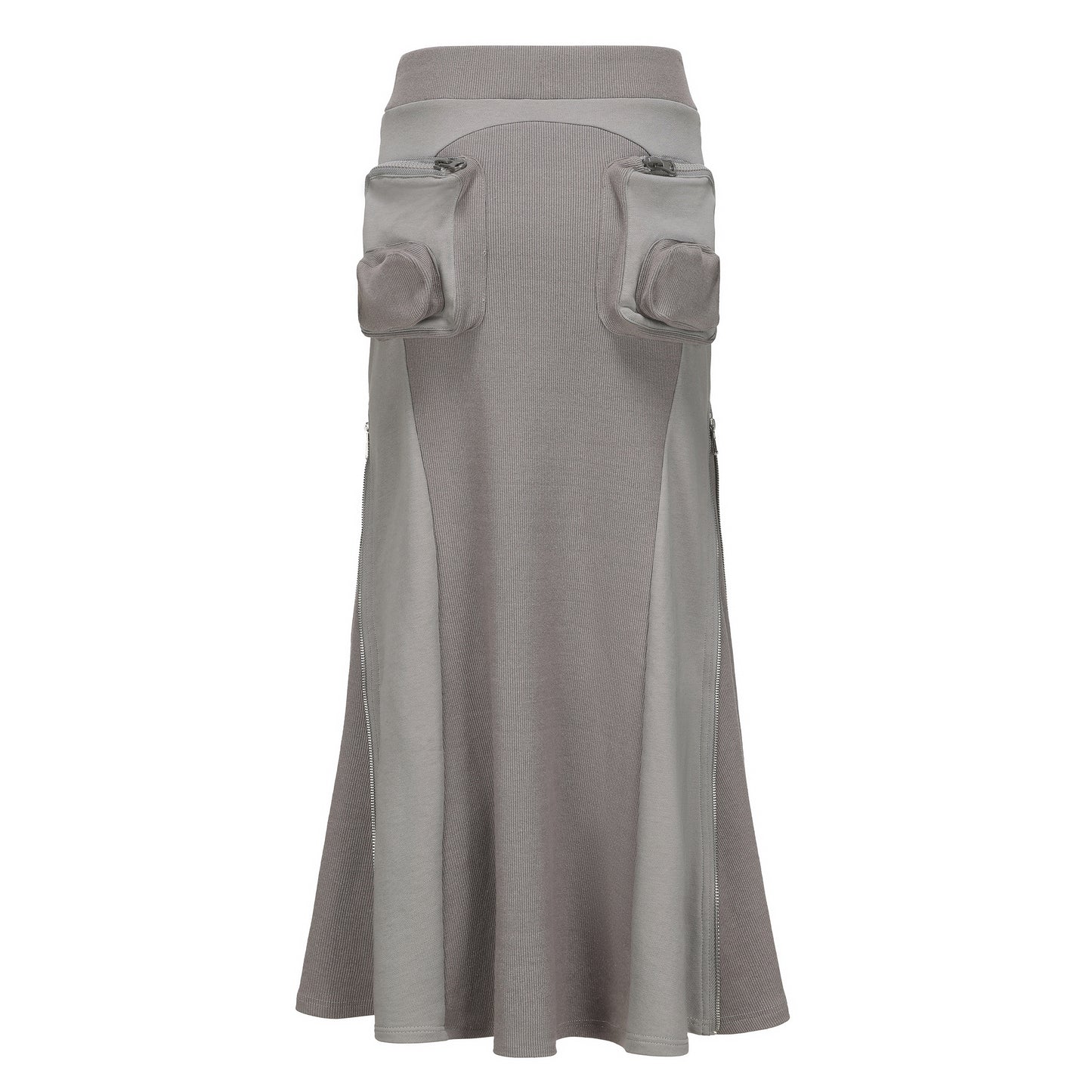 MLGL ZIP POCKET MAXI SKIRT GREY