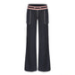 MLGL STARDUST LOW-RISE BOOTCUT PANTS PEACH/NAVY