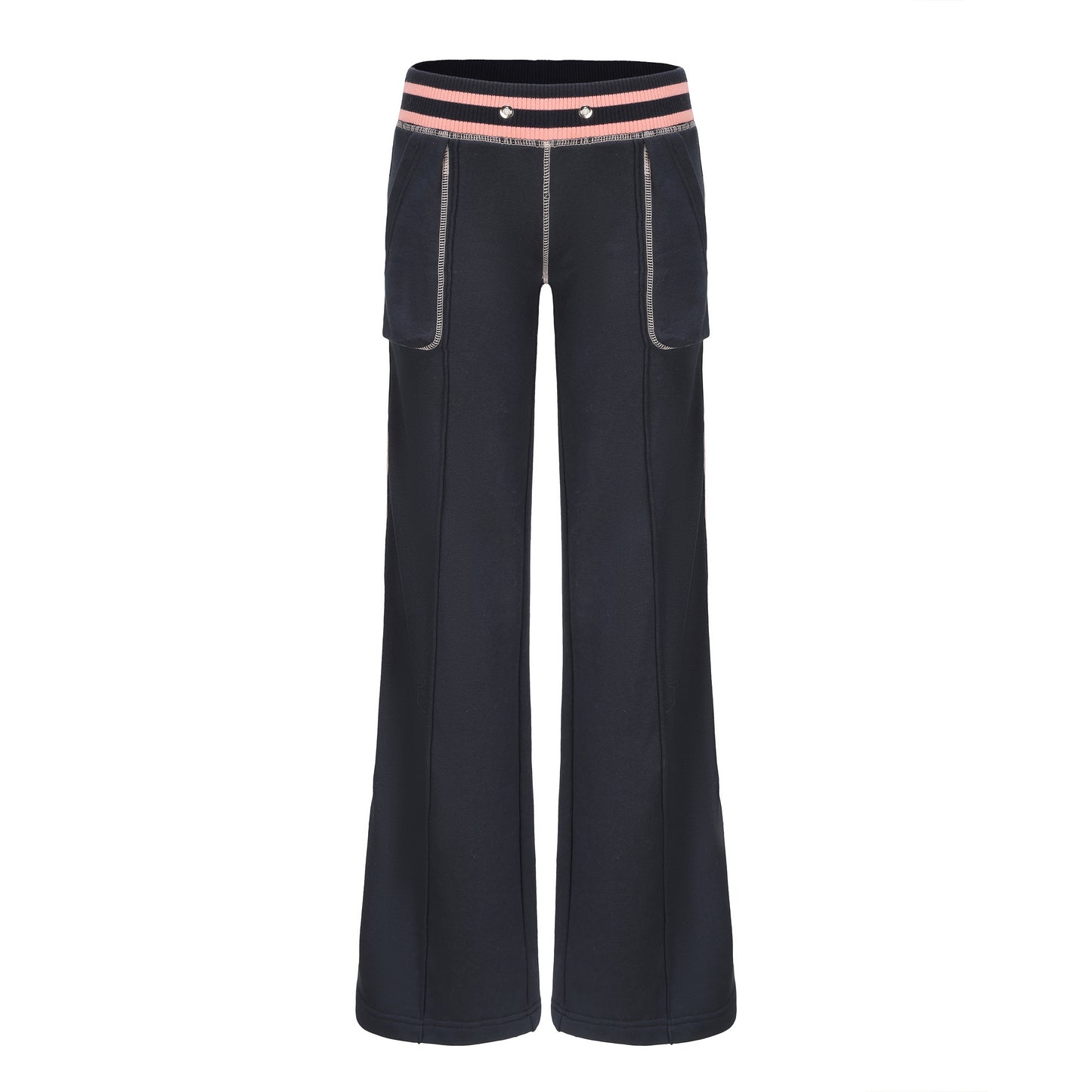 MLGL STARDUST LOW-RISE BOOTCUT PANTS PEACH/NAVY