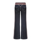 MLGL STARDUST LOW-RISE BOOTCUT PANTS PEACH/NAVY