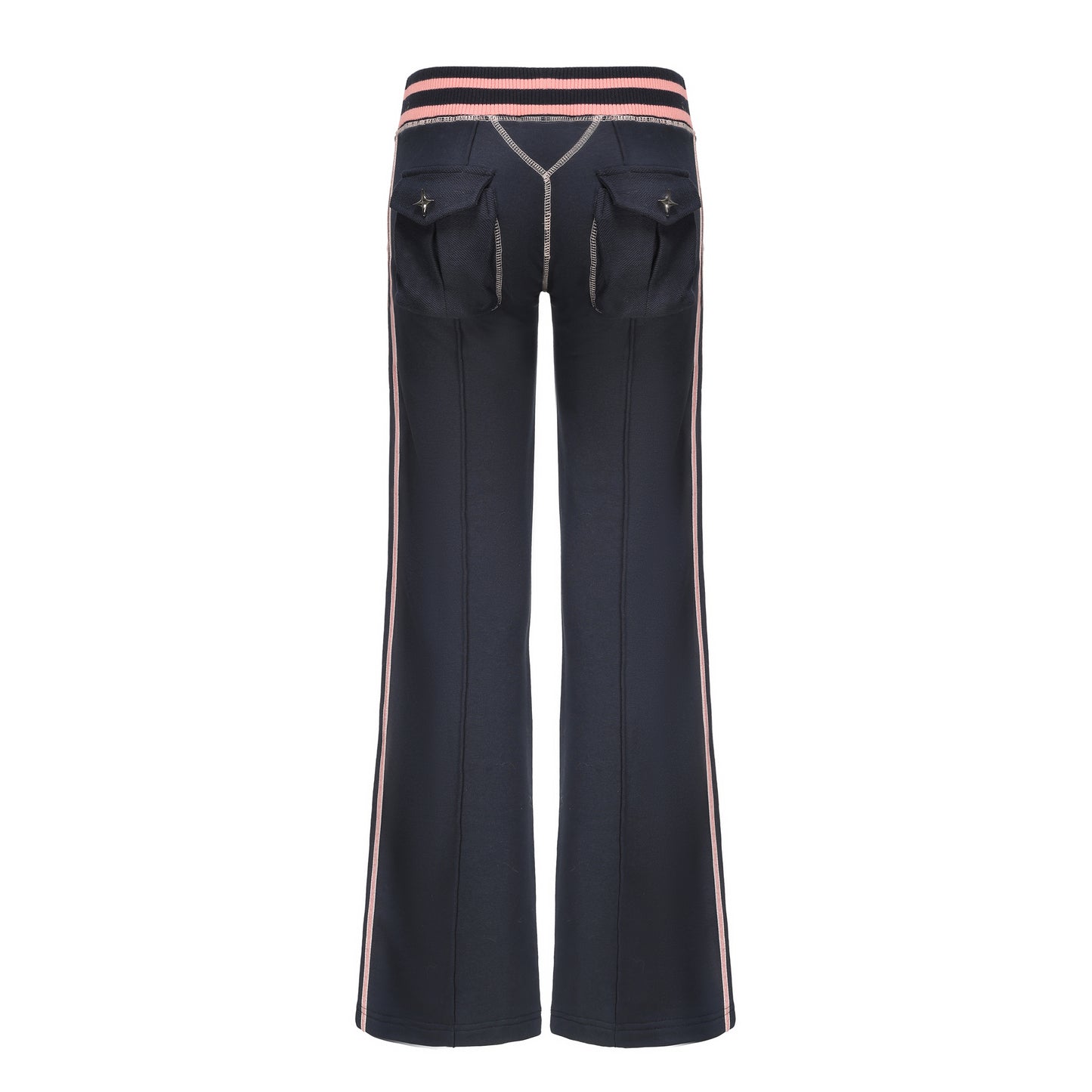 MLGL STARDUST LOW-RISE BOOTCUT PANTS PEACH/NAVY