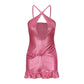 SENSHI CROSS HALTER DRESS PINK