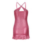 SENSHI CROSS HALTER DRESS PINK