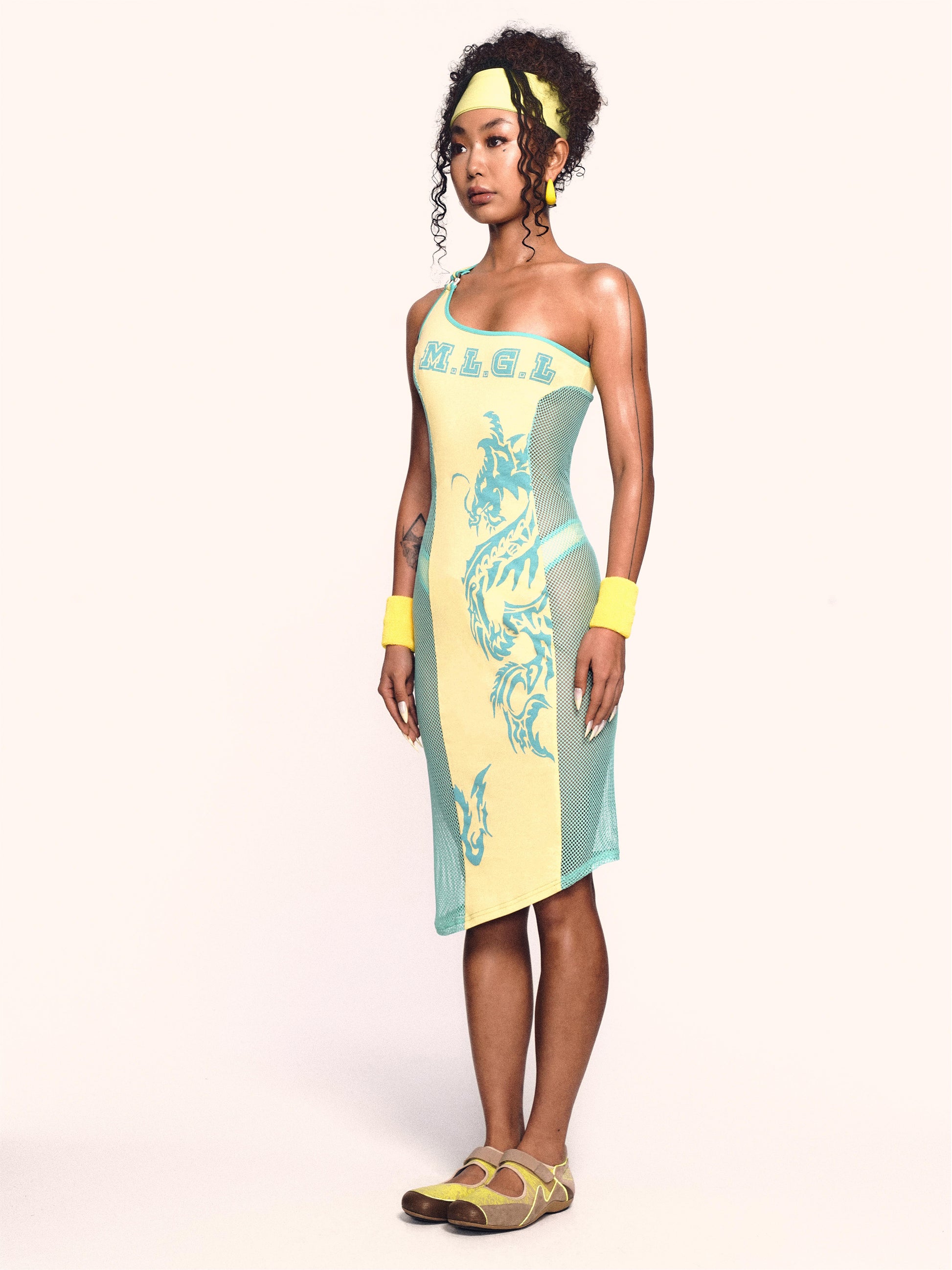 MLGL FLYING DRAGON MESH DRESS MOLANGELA MLGL FLYING DRAGON MESH DRESS MOLANGELA